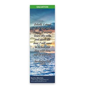 Christian Bookmark with Bible Verse, Pack of 25, Salvation Themed, Behold, I Stand at the Door and Knock, Revelation 3:20