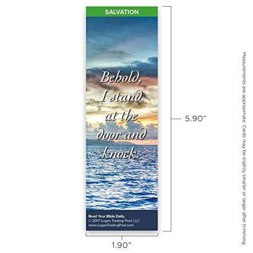 Christian Bookmark with Bible Verse, Pack of 25, Salvation Themed, Behold, I Stand at the Door and Knock, Revelation 3:20