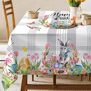 Hexagram Easter Tablecloth, Easter Table Cloth Rectangle 60x84 inch, Indoor or Outdoor Spring Easter Kitchen Table Decorations for Dinner