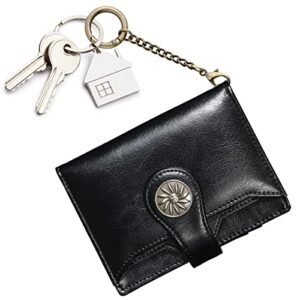 Travelambo Rfid Wallet Women Leather Bifold Compact Small Wallet for Women (Black)