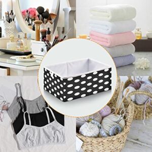 Kigai Polka Dot Black and White Cube Storage Bins - 11x11x11 in Large Foldable Cubes Organizer Storage Basket for Home Office, Nursery, Shelf, Closet