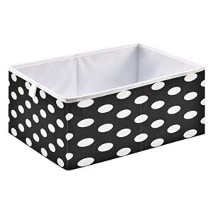 Kigai Polka Dot Black and White Cube Storage Bins - 11x11x11 in Large Foldable Cubes Organizer Storage Basket for Home Office, Nursery, Shelf, Closet
