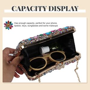 SUKUTU Women Rhinestone Evening Bag MultiColored Dazzling Crystal Clutch Bag Party Bridal Wedding Cocktail Handbag