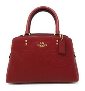 coach women’s mini lilly carryall (signature leather – cherry)
