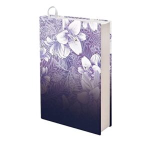 tongluoye purple flowers book cover protector for girls fashion book covers for soft cover books with ribbon bookmark made of durable polyester materials lightweight book pouch for women gifts