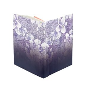 Tongluoye Purple Flowers Book Cover Protector for Girls Fashion Book Covers for Soft Cover Books with Ribbon Bookmark Made of Durable Polyester Materials Lightweight Book Pouch for Women Gifts