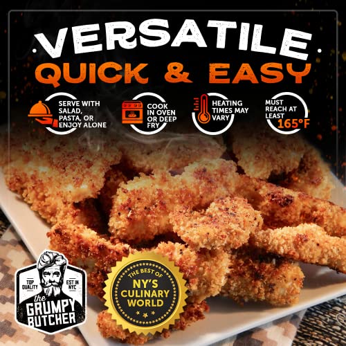 Grumpy Butcher Breaded Chicken Breast Tenderloins (Pack of 2, each 5 lb) | Fully Cooked Natural Chicken Tenders | Frozen Chicken Breasts Nuggets | Premium Poultry Breed w/ No Antibiotics & Hormones