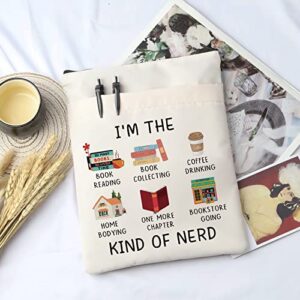 G2TUP Book Lover Gift I’m The Book Reading Book Sleeve Bookish Bookworm Book Covers Librarian Gift Book Nerd Gift Reader Zipper Book Protector (I Am The Book Reading BS)