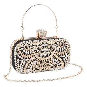 SUKUTU Gorgeous Women Sparkling Evening Bag Rhinestone Beaded Clutch Purse Glitter Bridal Prom Party Handbag