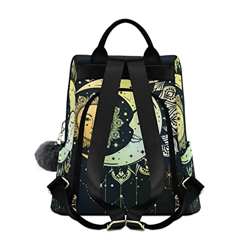 ALAZA Boho Sun Moon Backpack Purse for Women Travel Casual Daypack College Bookbag Work Business Ladies Shoulder Bag