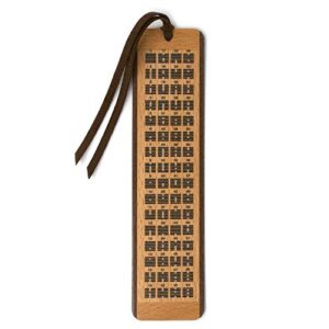 i ching – the book of changes hexagrams chart with descriptions – 2 sided wooden bookmark – made in usa