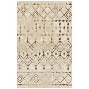 maples rugs alessia moroccan trellis kitchen rugs non skid accent area carpet [made in usa], neutral, 2’6″ x 3’10”