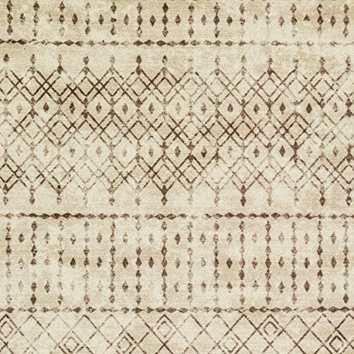 Maples Rugs Alessia Moroccan Trellis Kitchen Rugs Non Skid Accent Area Carpet [Made in USA], Neutral, 2'6" x 3'10"