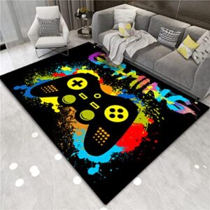 game controller gaming gamepad modern area rugs non-slip gaming rug boys rugs gamer carpets floor mat throw rugs doormats gamer room decor home decor for living room bedroom 60×39 inch