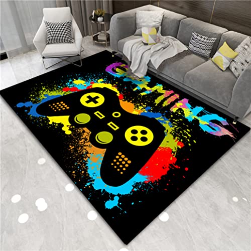 Game Controller Gaming Gamepad Modern Area Rugs Non-Slip Gaming Rug Boys Rugs Gamer Carpets Floor Mat Throw Rugs Doormats Gamer Room Decor Home Decor for Living Room Bedroom 60x39 Inch