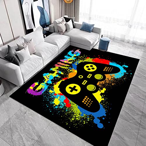 Game Controller Gaming Gamepad Modern Area Rugs Non-Slip Gaming Rug Boys Rugs Gamer Carpets Floor Mat Throw Rugs Doormats Gamer Room Decor Home Decor for Living Room Bedroom 60x39 Inch