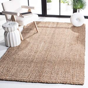 safavieh natural fiber collection 3′ x 3′ square natural nf189a handmade contemporary rustic farmhouse premium jute entryway living room foyer bedroom accent rug