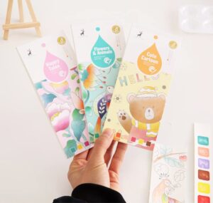 pocket mess-free watercolor bookmark pad kit, pocket watercolor painting book,watercolor painting book for kids, travel pocket watercolor book set,perfect for travel, parties and gifts