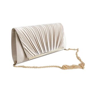 jessie clutch evening bag for women purses handbags crossbody with chain elegant for wedding business prom (apricot)