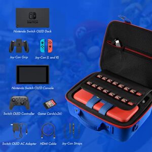 XCSOURCE Carrying Case for Nintendo Switch OLED, Cute and Deluxe, Protective Hard Shell Carry Bag for Nintendo Switch OLED Console & Accessories(Red)