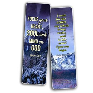 Religious Bookmarks About Waiting on God to Answer Prayer (12 Pack) - Encouraging Bible Verses for Men Women Church Supplies Cell Group Hospital Ministry Stocking Stuffers