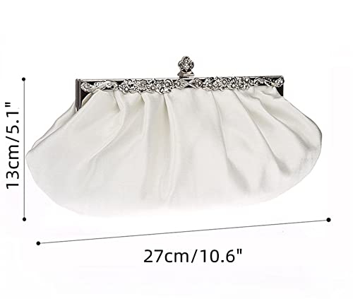 Tngan Women Pleated Clutch Solid Color Evening Bag Banquet Tote Bag Bridal Wedding Dress HandBag, Teal a