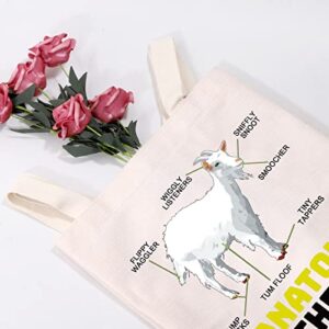 MEIKIUP Goat Lover Tote Bag Goat Themed Gifts Anatomy Of The Goat Pet Goat Gifts Farm Farmer Goat Mom Gift (Anatomy Of The Goat BAG)