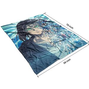 Anime Blanket Ultra Soft Flannel Throw Blankets Warm Lightweight Bedding Air Conditioner Blanket for Sofa Bedroom Office Funny Anime Throw Blankets 60X80Inch