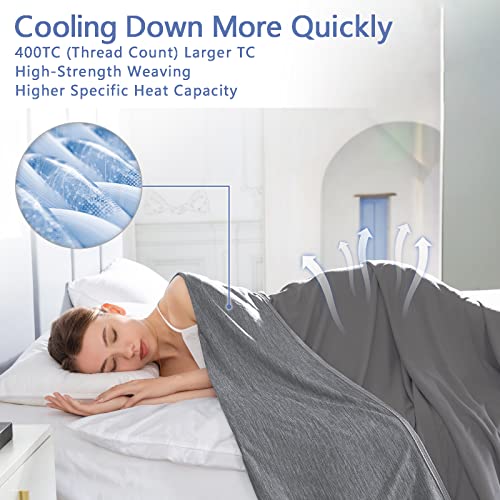 Topcee Cooling Blanket for Night Sweats Absorbs Heat to Keep Adults, Children Cool on Warm Nights, Q-Max 0.5 Cooling Blankets for Hot Sleepers, Ultra-Cool Lightweight Sofa Throw Blanket (50"x70")