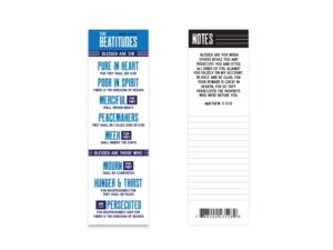 christian bookmarks – inspirational religious bookmarks for kids, teens, men or women – bible bookmarks with scriptures – the beatitudes bookmark (kjv) – package of 25.