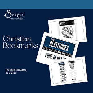 Christian Bookmarks - Inspirational Religious Bookmarks for Kids, Teens, Men or Women - Bible Bookmarks with Scriptures - The Beatitudes Bookmark (KJV) - Package of 25.