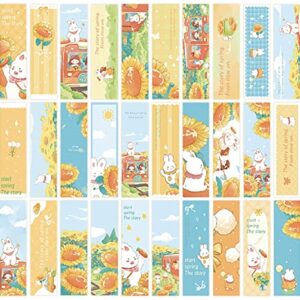 Cute Rabbit Funny Animal Bookmarks, 30 Pcs (Sunflower)