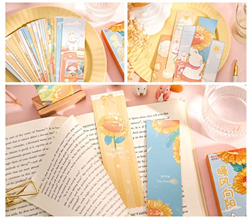 Cute Rabbit Funny Animal Bookmarks, 30 Pcs (Sunflower)