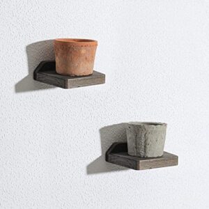 Freezing point Small Floating Shelves for Wall Set of 2 Natural Wood 5Inch Small Mini Wall Shelf Decor Plant Display Collectibles Mounted Kitchen Bathroom Bedroom Corner Decorative Storage Tiny Stand