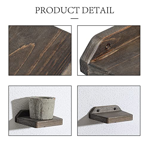 Freezing point Small Floating Shelves for Wall Set of 2 Natural Wood 5Inch Small Mini Wall Shelf Decor Plant Display Collectibles Mounted Kitchen Bathroom Bedroom Corner Decorative Storage Tiny Stand