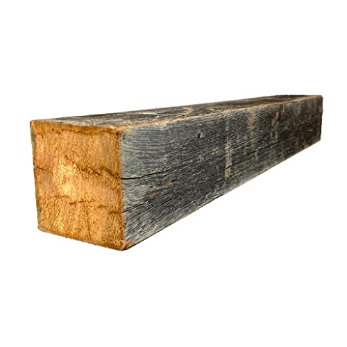 Rustic Farmhouse Reclaimed Wood Premium Beam | 4x4x24 inch | Wood Post | Remodeling | Weathered | DIY | Repurposed | Decoration | Craft Wood