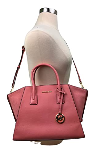 Michael Kors Avril Large Top Zip Slouch Satchel Crossbody (Sunset Rose)