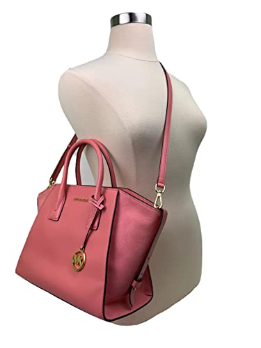 Michael Kors Avril Large Top Zip Slouch Satchel Crossbody (Sunset Rose)