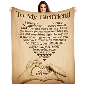 gifts for girlfriend to my girlfriend blanket anniversary romantic gifts for her best birthday gifts for girlfriend from boyfriend i love you gifts for women healing thoughts fleece blanket 50″x60″