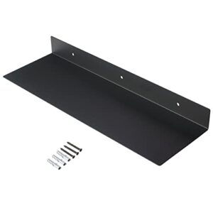 hui shun l-shaped black metal floating shelf modern heavy duty wall mount shelf 5inch*20inch 1 pack