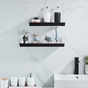 Hui Shun L-Shaped Black Metal Floating Shelf Modern Heavy Duty Wall Mount Shelf 5inch*20inch 1 Pack