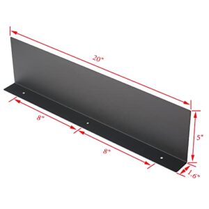 Hui Shun L-Shaped Black Metal Floating Shelf Modern Heavy Duty Wall Mount Shelf 5inch*20inch 1 Pack