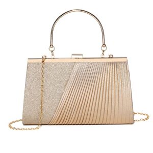 detara women evening bags glitter sequins clutch purses for women shiny handbag formal wedding party prom purse(champagne ax2578)