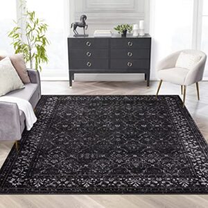 well woven zazzle argos black vintage modern 5’3″ x 7’3″ area rug