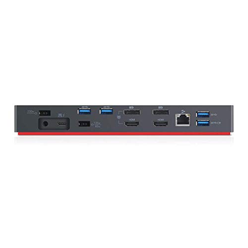 Lenovo ThinkPad Thunderbolt 3 Dock Gen 2 135W (40AN0135) Dual UHD 4K Display Capability, 2 HDMI, 2 DP, USB-C, USB 3.1 with 3 Years Warranty Card