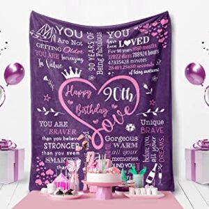 Omokil 90th Birthday Gifts for Women/Men, Best 90th Birthday Gifts, 1933 Birthday Gifts, 90 Year Old Present Ideas for Grandma, Mom, Friend, Sister, Wife, Teacher, Aunt, Coworker Blanket (50" X 60")