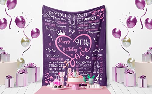 Omokil 90th Birthday Gifts for Women/Men, Best 90th Birthday Gifts, 1933 Birthday Gifts, 90 Year Old Present Ideas for Grandma, Mom, Friend, Sister, Wife, Teacher, Aunt, Coworker Blanket (50" X 60")