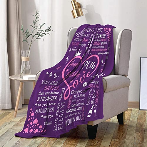 Omokil 90th Birthday Gifts for Women/Men, Best 90th Birthday Gifts, 1933 Birthday Gifts, 90 Year Old Present Ideas for Grandma, Mom, Friend, Sister, Wife, Teacher, Aunt, Coworker Blanket (50" X 60")