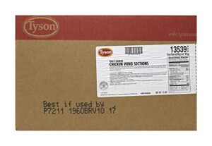 tyson fully cooked, oven roasted bone-in wings, magnum, 128piece, 3/5 lb, 15 lb