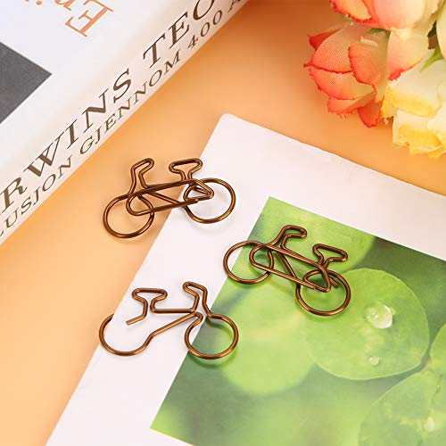 20pcs Bicycle Paper Clip Metal Funny Document Clips for School Office Bookmark Organizing Stationery Supplies